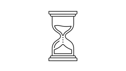 A minimalist line drawing of an hourglass, representing time, measurement, and the passage of moments