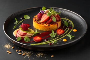 Exquisite Berry Tart with Artistic Plating