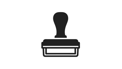 A black silhouette icon of a rubber stamp, representing stamping, approval, or official documentation