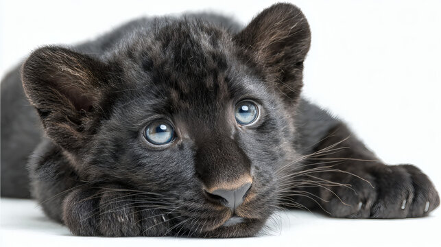 Black Leopard Blue Eyes Face