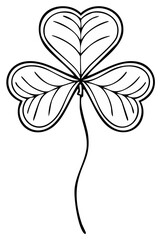 Obraz premium Shamrock Clover in Black and White Outline Design