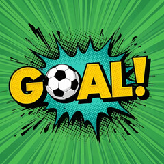 Goal Soccer Comic Icon &ndash; Football Scoring Pop Art Burst for Sports & Game Design