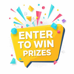 Enter to Win Prizes Icon &ndash; Contest Giveaway Banner for Promotions, Marketing & Events