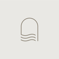 Niche Door sea water wave logo vector icon illustration