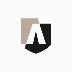 a letter shield protection security logo vector icon illustration