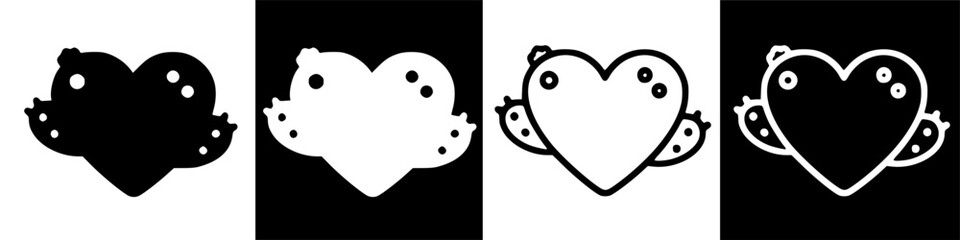 Heartfelt Cactus Love Illustration in Various Styles and Formats