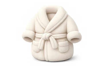 Cozy and stylish terry bathrobe icon for relaxation and spa-themed design projects
