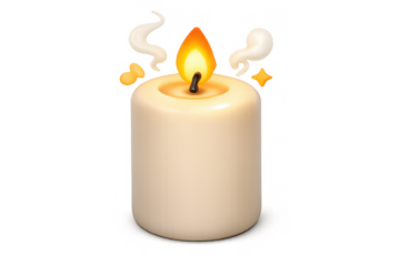 Warm glow of scented candle icon for aromatherapy and home decor design