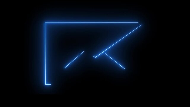 neon blue color message icon animation with black background. glowing neon message icon concept