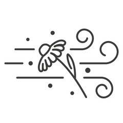 Pleasant smell icon. Incense. Aroma symbol. Flower pollen. Thin linear vector illustration eps 10.