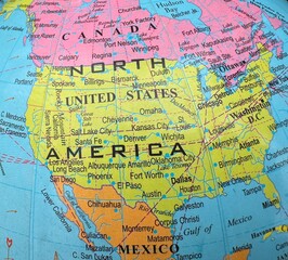 Fototapeta premium USA and Canada map 