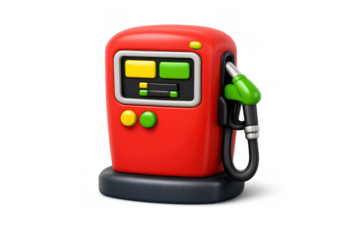 Colorful gas pump icon for app design or user interface elements