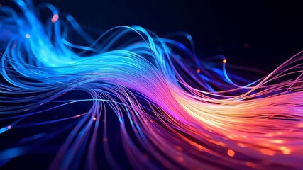 Colorful flowing lines on dark background