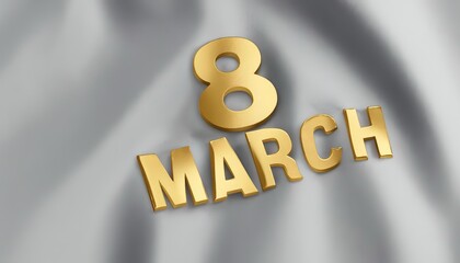 March 8 on a gray background