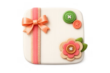 Charming handmade card with flower and bow elements for creative designs