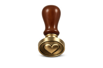 Elegant heart wax seal stamp for romantic invitations and greeting cards