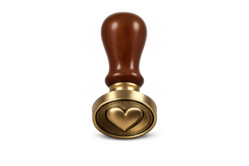 Elegant heart wax seal stamp for romantic invitations and greeting cards
