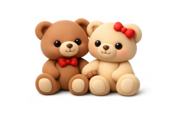 Adorable teddy bear pair with bow ties for cute toy design and gift ideas