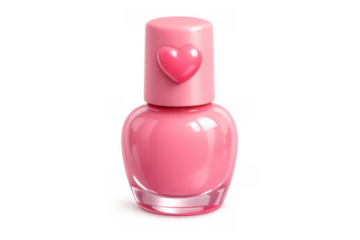 Romantic nail polish icon with heart design for beauty and fashion concepts