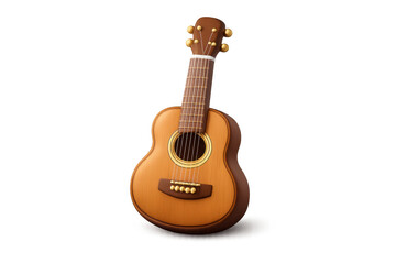 Obraz premium Simple acoustic guitar icon illustration for music and design projects