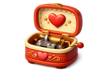 Romantic music box with heart decorations for valentine's gift or anniversary decor