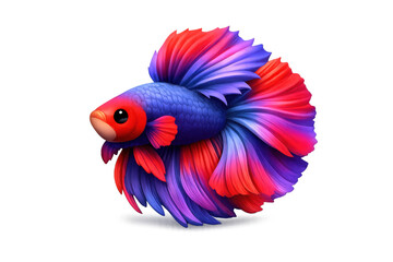 Obraz premium Vibrant betta fish icon illustration for artistic and decorative design