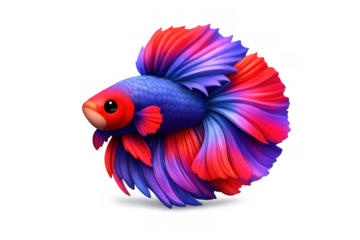 Vibrant betta fish icon illustration for artistic and decorative design