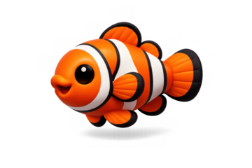 Playful clownfish icon illustration for marine life design and decor
