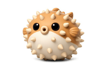 Charming inflated pufferfish icon for unique design projects and ocean-themed celebrations
