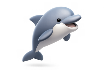 Playful dolphin illustration for marine life awareness and ocean-themed design