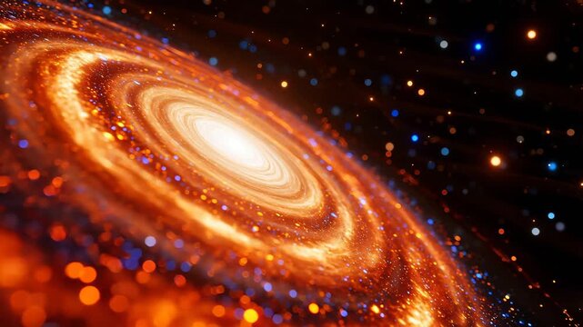 SpiralGalaxywithBrightCoreandStarryBackground