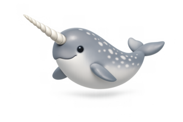 Charming narwhal icon illustration for design and decoration