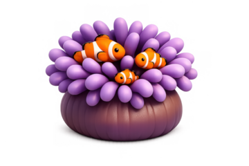 Clownfish in vibrant anemone illustration - marine life design for cards and posters