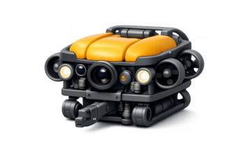 Underwater exploration vehicle icon design for technology concepts