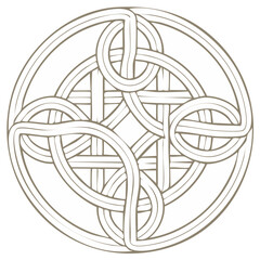 Celtic Knotwork Design Circular Ornament Decorative Motif Geometric Vector Art