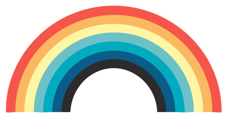 Obraz premium Colorful Rainbow Arch Design with Red, Orange, Yellow, Blue and Black Gradient on White Background
