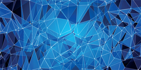 futuristic blue digital background of points and lines. Glowing black plexus. digital blue technology