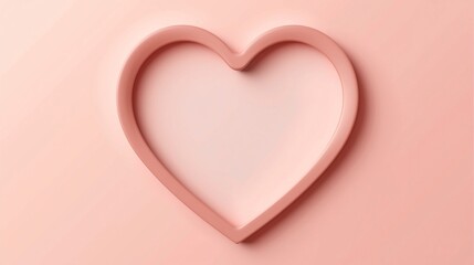 Minimal Pink Heart Frame on Soft Pastel Background, Modern Romantic Love Concept with Clean 3D Design for Valentine Day, Wedding, Anniversary, Branding, Social Media and Premium Abstract Stock Image