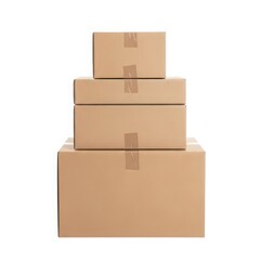 Obraz premium Stack of brown cardboard boxes