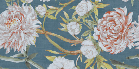 seamless pattern with flowers and wallpaper