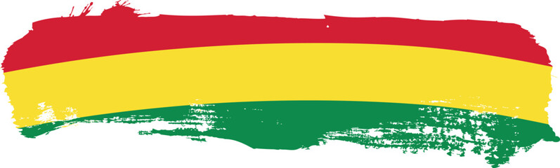 horizontal Mali and Bolivia brush flag, vector illustration on a white background
