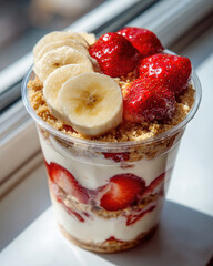 Layered Fruit Parfait with Yogurt and Granola