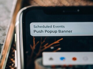 close up of a wooden box with a message