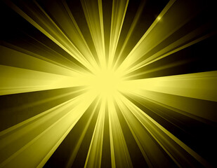 Golden yellow light rays burst radiating from center texture abstract background sunburst pattern 