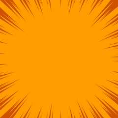 Bright Orange Background with Radiating Dynamic Comic Burst Effect © Mulya