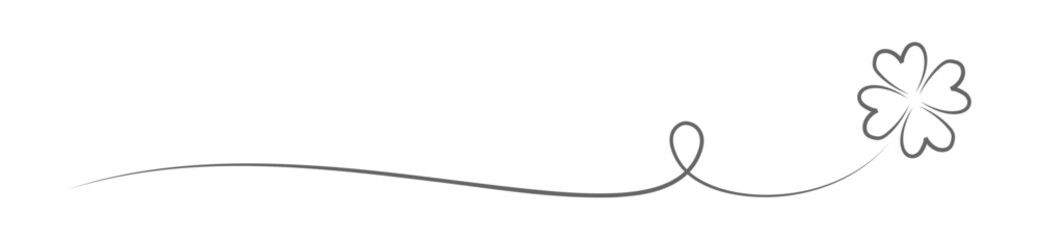 Kleeblatt vierbl&auml;ttriges - elegantes Gl&uuml;cksklee Ornament mit Kalligraphie, editierbare Vektor Grafik f&uuml;r Gru&szlig;karten, Einladung, Gl&uuml;ckw&uuml;nsche und Banner Gestaltung