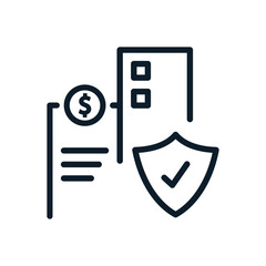 Corporate Stability Shield Icon. Business Finance Protection Policy