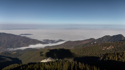 mountain landscape with fog
