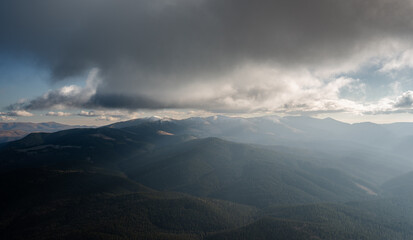 clouds over the mountains