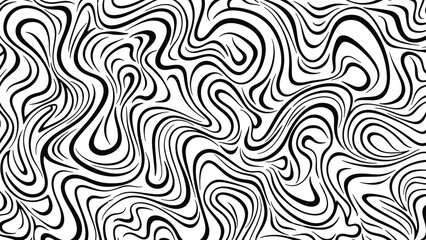 Black and white abstract topographic pattern with swirling lines